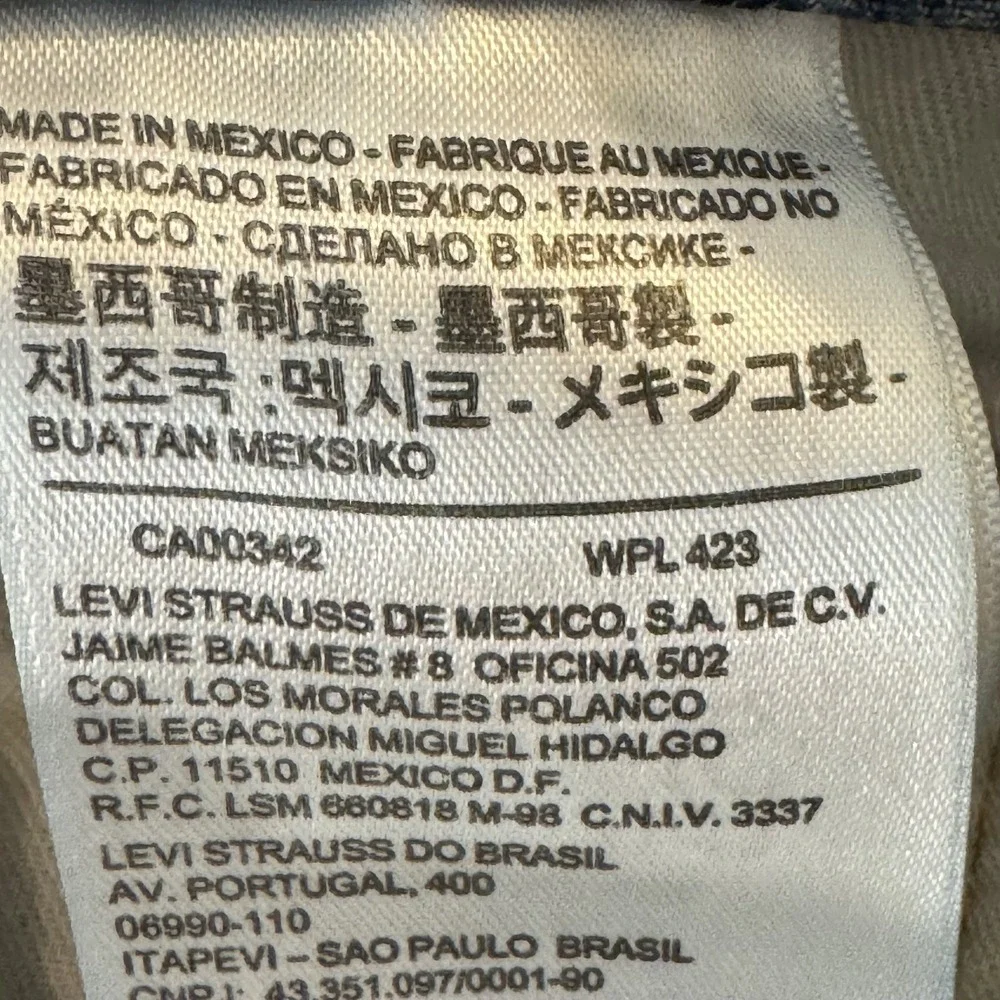 Levis 505 Jeans Mens 36x34 Blue Medium Wash Straight Leg Whiskered Denim Pants